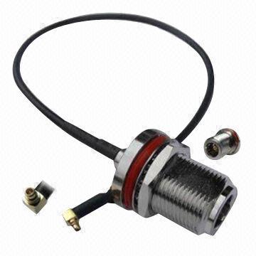 Jumper Coaxial RF Cable, F Female to MMCX Right Angle Male, 60V AC Rated Voltage