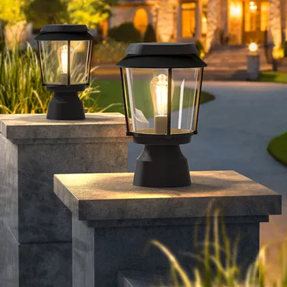 Energy Saving Retro Villa Courtyard Lighting: Garden Lamp Gate Decoration Outdoor Pillar Lights