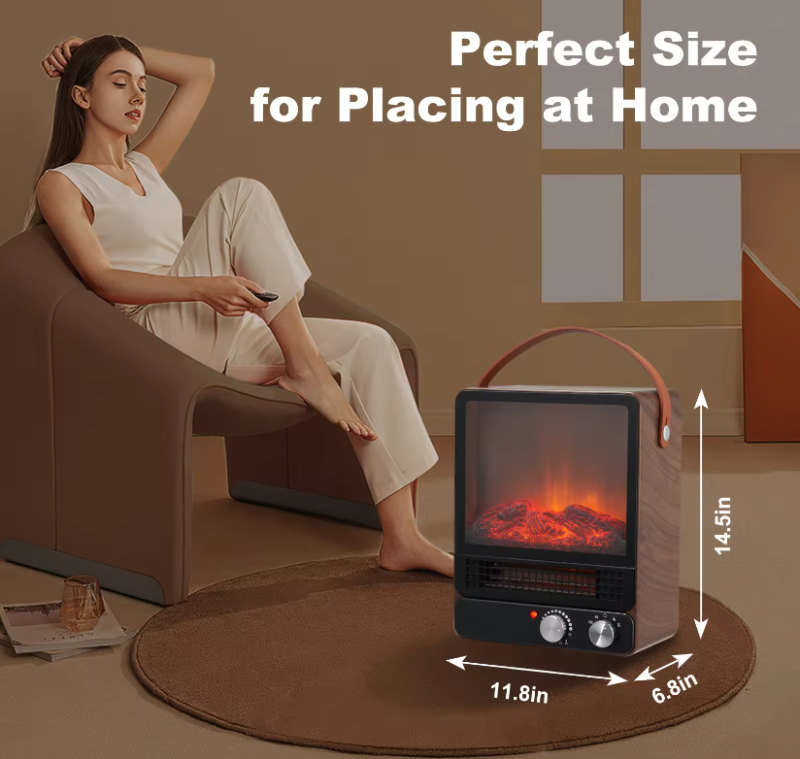 2024 New Design Fast Heating Home Decoration Small Indoor Portable Mini Space Heater Electric Stove Fire Place Fireplace