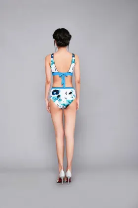 Women's U-neck Bikini Top High Waist Bikini Bottom