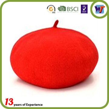 Soft decorate wool cap fashion ladies beret cap colorful red beret hats