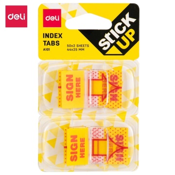 Deli Plastic Index -tabbladen - 100 stickers voor kaart, briefpapier, stickers, teken hier, plannerstickers, notitieblokken, kantoor- en schoolbenodigdheden "om het echter beknopt en SEO -vriendelijker te maken, overweeg:" Deli Plastic Index Tab