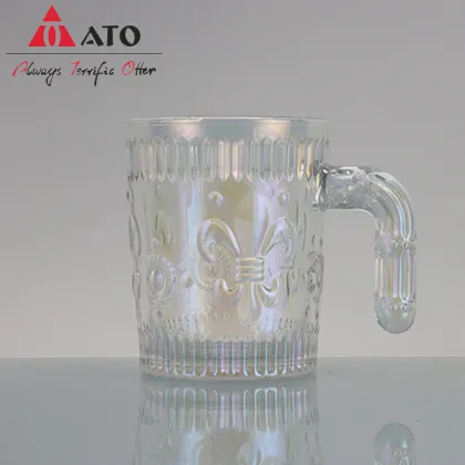Engraved Beer Glass Mug with Handle Glass Mug