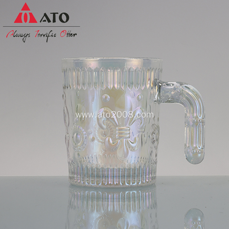 Engraved Beer Glass Mug with Handle Glass Mug