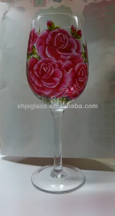 450ml hand-painting rose flower wine glass