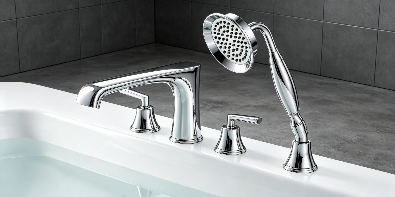 deck mount tub faucet