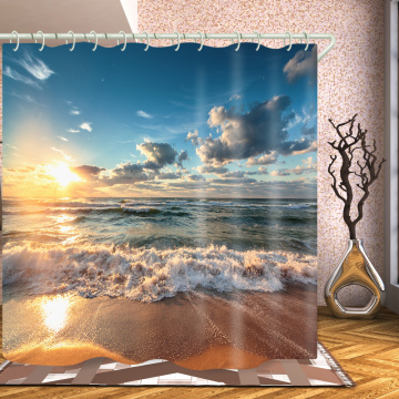 Water barrier modern shower curtains