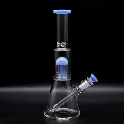 Blue filtered Glass Beaker Bong
