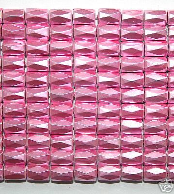 Pink Hematite 18 Faded Tube Beads 5X8MM grado AB