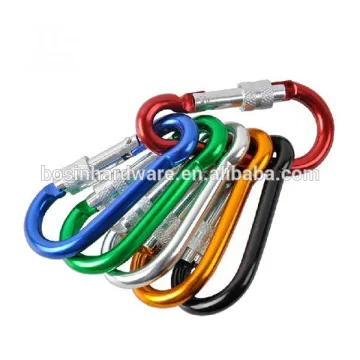 Fashion High Quality Metal 60mm Aluminum Carabiner with lock