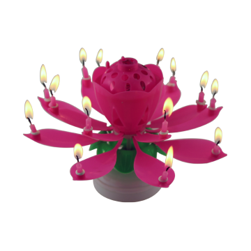 Birthday Party Lotus Music Candle