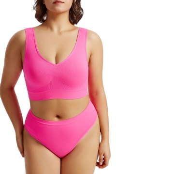 Plus Size Yoga Bra and Brief Set: Shock-Proof, Anti-Sagging Fitness Underwear for Women