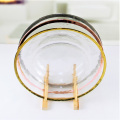 Rose Gold Silver Rim Transparent Glass Charger Plates