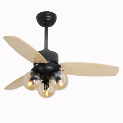 Wood Blade Ceiling Fan with Warm White Light
