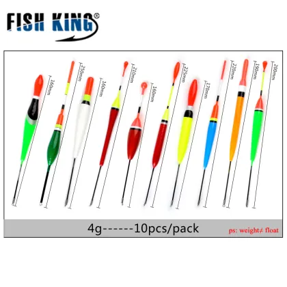 FISHKING 10PCS/Lot Fishing Float 3g/4g/5g Mix Color Carp Fishing Float Bobber Set Buoy Floats For Carp Fishing Tackle Accessorie