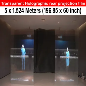 Transparent 5 Meters x 1.524 Meters Clear Rear Projection Film For Hologram Display Advertising