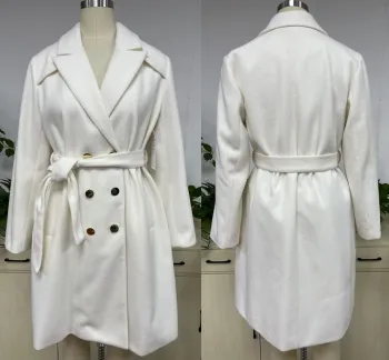 White Coat With Button And Waistband