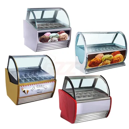 Stainless Steel Gelato and Ice Cream Display Freezer with SECOP Compressor