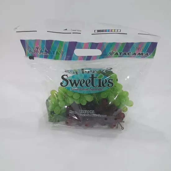 Transparent Grape Cherry Plastic Bag Fruit Vegetable Fresh Keeping Packaging Bag with Hole