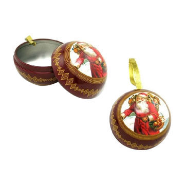 Christmas Tin Balls with Ribbon for Packing Candies or Gifts