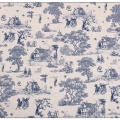 French Cotton Historial Blue Toile de jouy tkanina