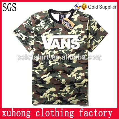 deep v neck camouflage t shirt