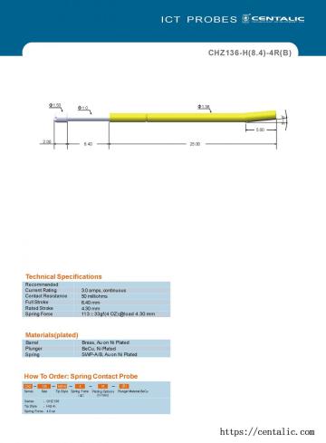 Harness Probe Test Pin CHZ136 for the Tests of Automotive Industry