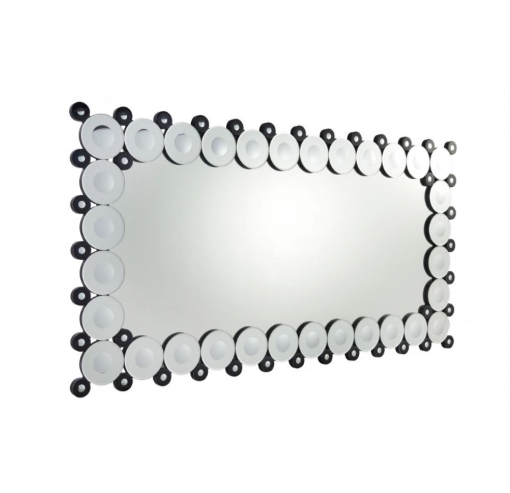 Miroir de salle de bain rectangulaire avec bordure décorative