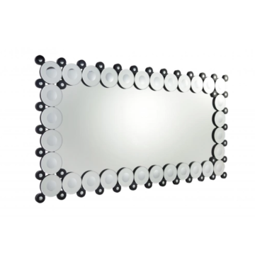 Espejo de baño rectangular con borde decorativo