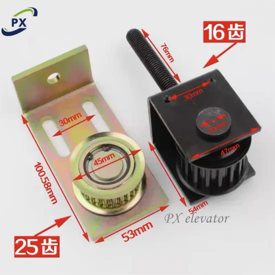 Hitachi Elevator Door Machine Pulley Assembly - Synchronous Driven Pulley Bracket and Door Roller Device