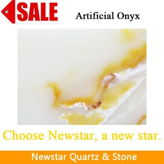Newstar white golden faux chinese onyx stone