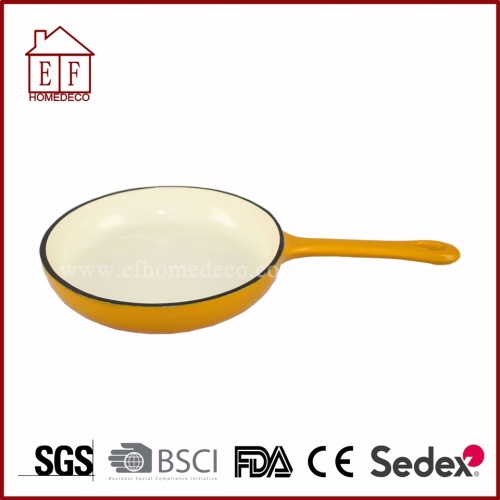 Cast iron enamel coating skillet for frying