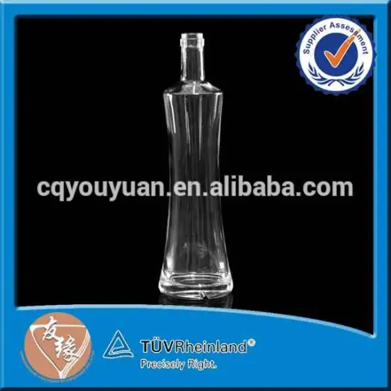 empty decal surface handling frost sand blast 750ml spirits packaging custom rum glass bottle