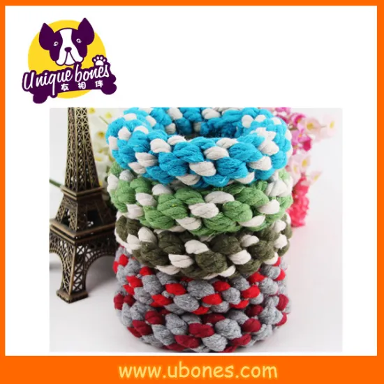 Hand-woven cotton rope cotton rope braided cotton rope pet donut ring