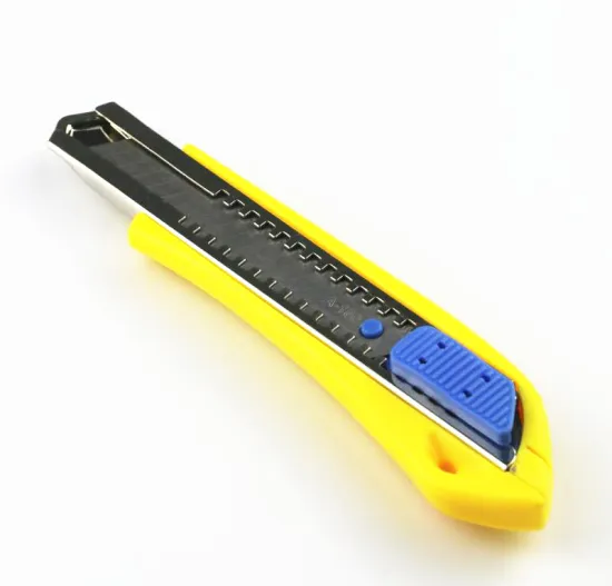 Cheap utility cutter knife yellow plastic shell handle