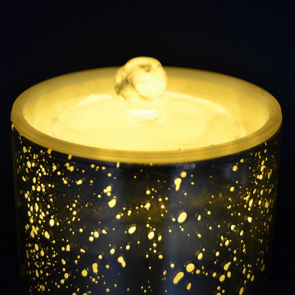 Velas de fuente de agua LED de superficie de vidrio 3D recargable