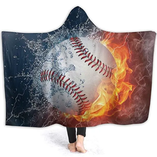 Sport Hoodie Blanket Thick Fleece Wearable Hooded Blanket For Adults