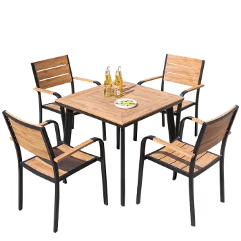 Luxury Outdoor Patio: Modern Plastic Wood Furniture Sets