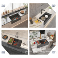 Wholesale Grey Modern Custom Smooth Concrete Kitchen Sinks with Farm Apron Front Workstations