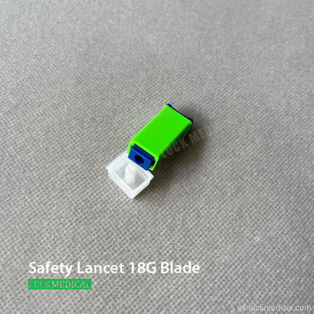 Safety Blood Lancet Blade Tipo 18G