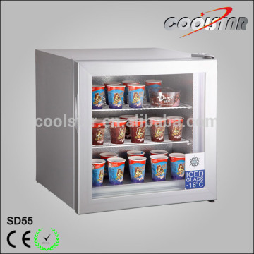 Colorful mini ice cream display freezer