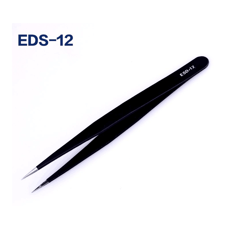2Pcs Antistatic Electroplating Nonmagnetic Stainless Steel Curved Straight Eyebrow Tweezer Eyelash Extension DIY Necessary Tools