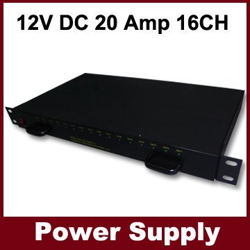 24V AC10 앰프 16 채널 CCTV 1U 랙 마운트 전원 공급 장치