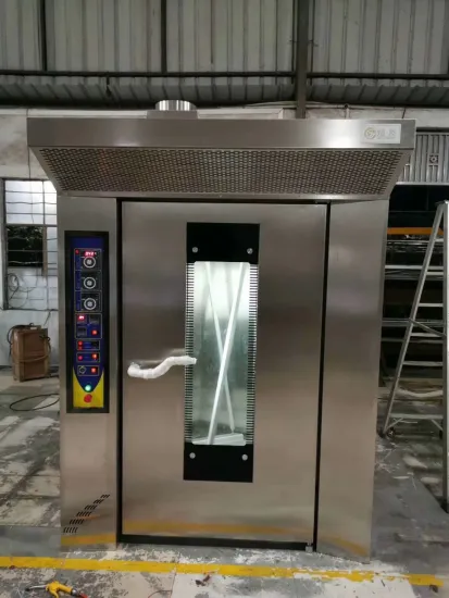 Big 32 64 Trays Bakery Equipment Bakery Machine Baking Bread Cake Biscuit Cookie Pizza Electric Rotary Oven with Trolley
