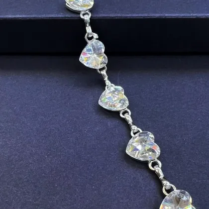 White Rhinestone Chain Necklace Accessories - DIY Jewelry in Multiple Colors