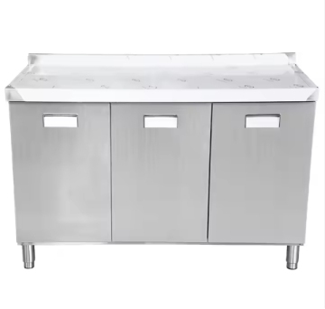 Gabinetes de cocina al aire libre suministrados por fábrica: soluciones de almacenamiento de acero de acero de un solo cabello de 3 puertas, un solo corral.