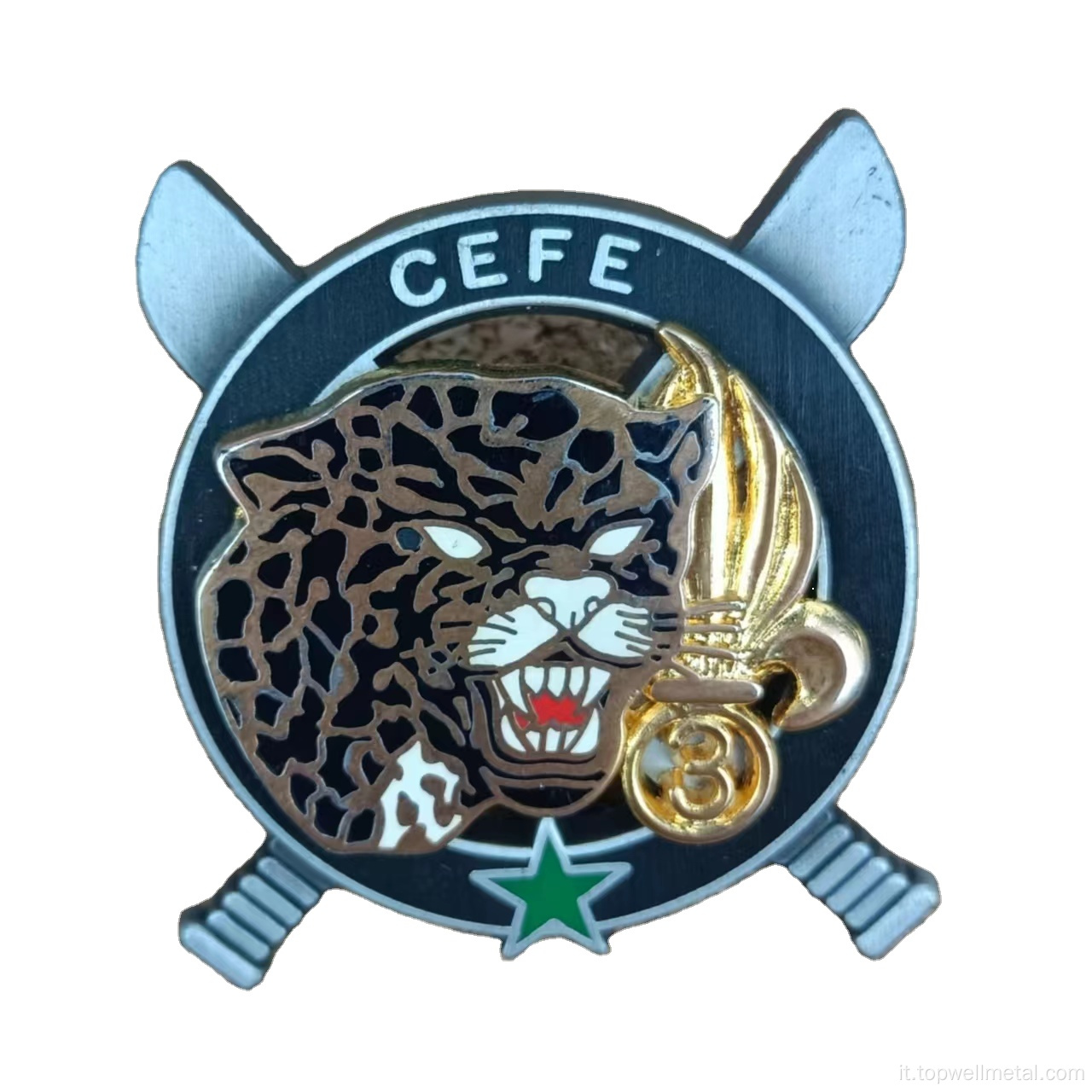 Emblema 3D tigre di smalto duro per souvenir