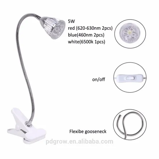 Flexible Neck 360 Degree Led Clip Desk Plant 5 watt Led Grow Light For Garden Greenhouse
/