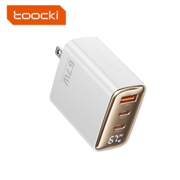 TOOCKI 67W Blocco caricatore GAN veloce con display digitale per telefono e iPad Pro