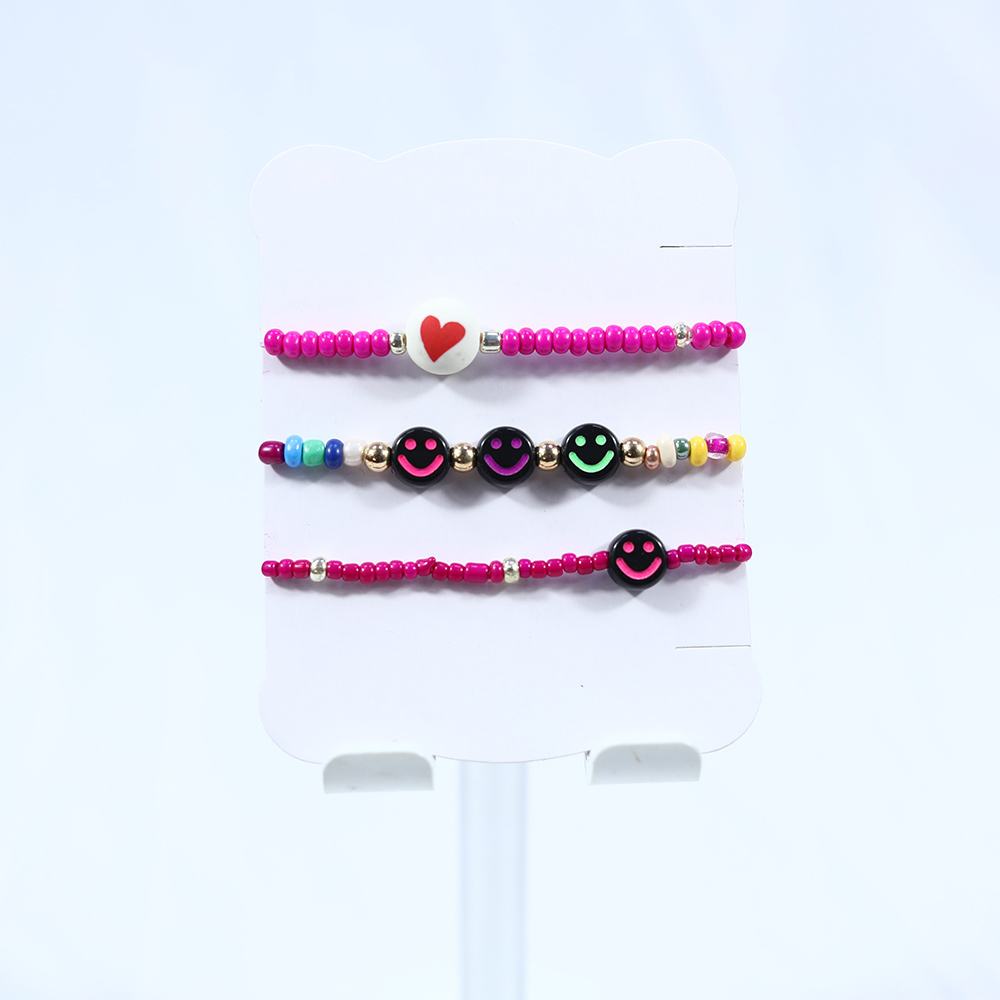 Rose-rotes Smiley-Face Girl Armband Set